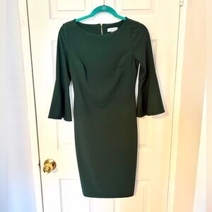 Calvin Klein Forest Green Bell Sleeve Dress